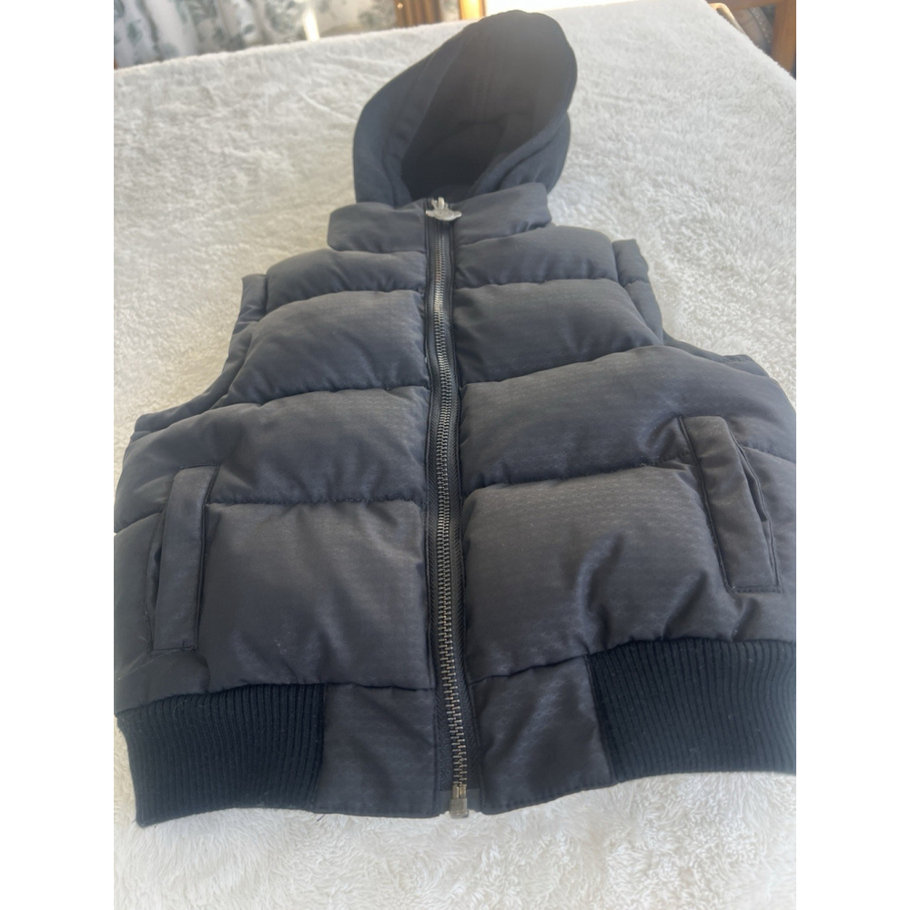 Appaman Size 2T Toddler Boys Puffer Vest Black Hooded Down Alternative Fall